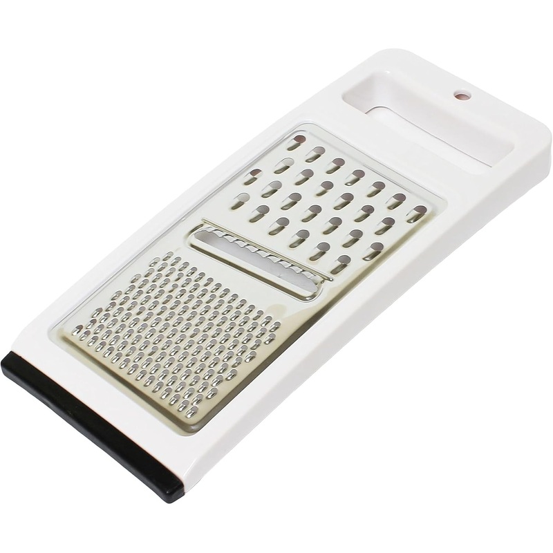 Stainless Steel Multi-Use Grater Slicer 4-5/8″ x 11-1/8″ x 1-1/8″ with Polypropylene Frame- Cheese Shredder Lemon Zester Grater Food Grater Vegetable Ginger Potatoes Slicer for Kitchen