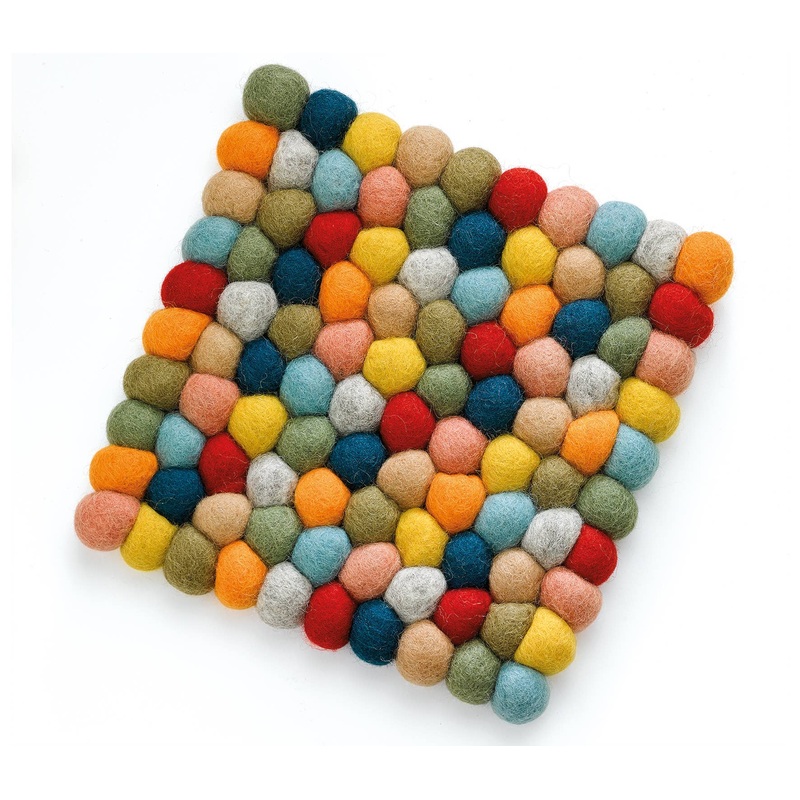 Virgin Wool Trivet “Colore”, Square, 8X8″