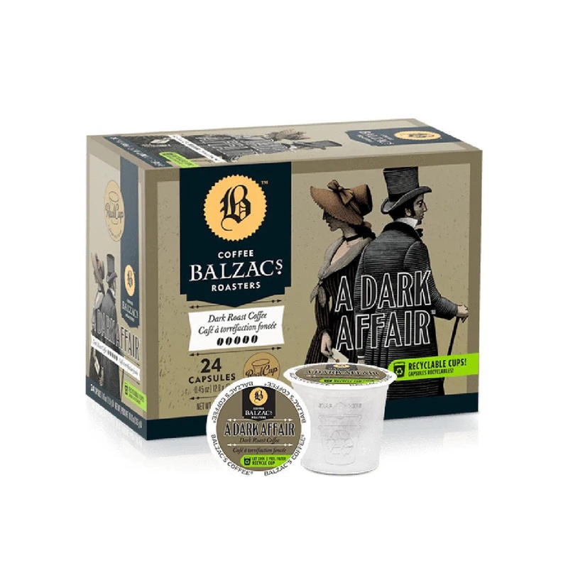 Balzac’s A Dark Affair Single Serve Coffee Pods (Case of 96)