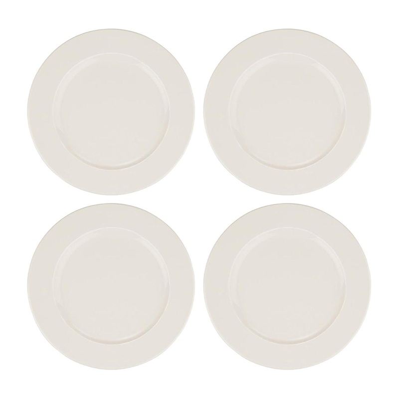 Banquet dia.10.75″ Round Warm White Porcelain Plate (Set of 4)
