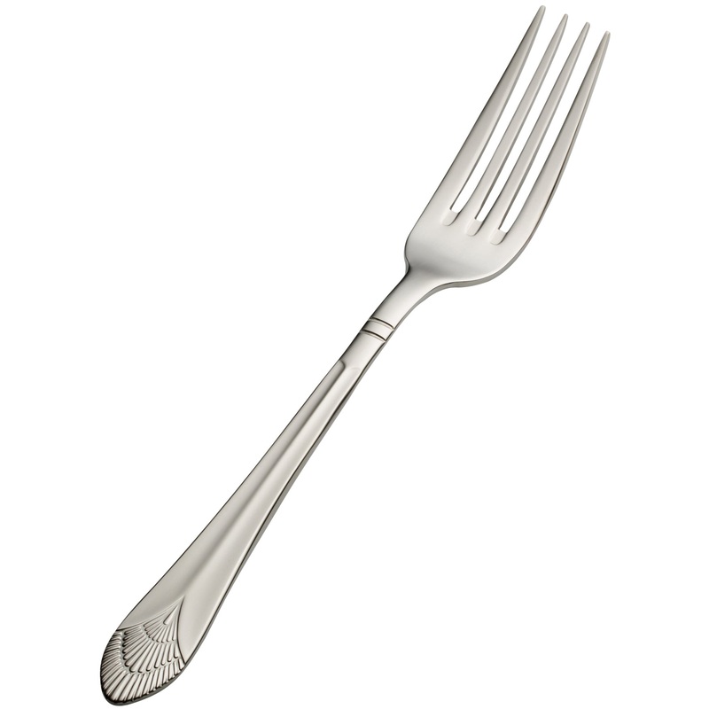 Bon Chef S1706 Nile 8 5/8″ 18/10 Stainless Steel European Size Dinner Fork – 12/Pack