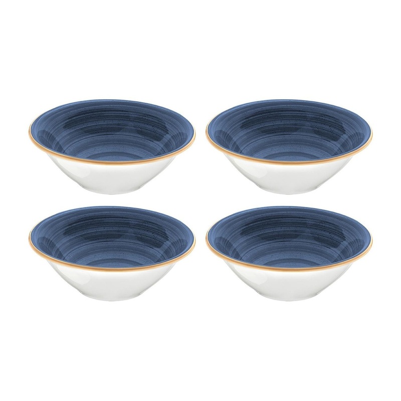 Dusk dia.7″ h:2.5″ 23 oz. Round Blue Porcelain Bowl (Set of 4)