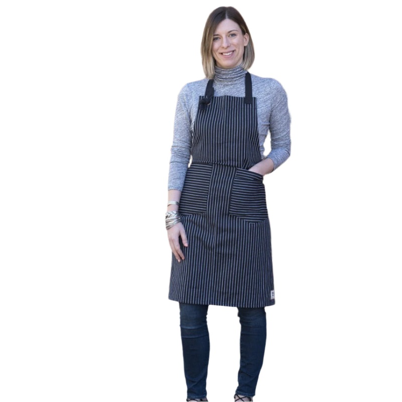 Tailor Apron – Pinstripe, Black