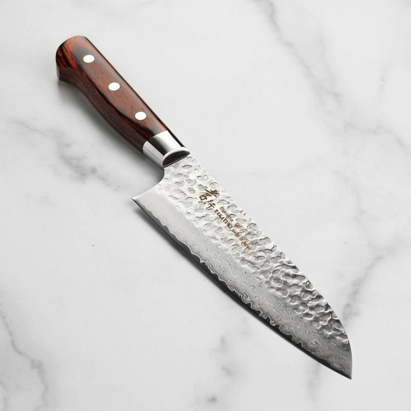 Takayuki Hammered Damascus 7″ Santoku