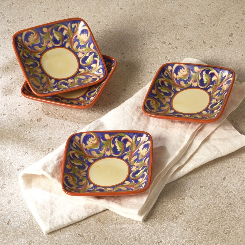 Villa della Luna Set of 4 Wine Tapas Plates