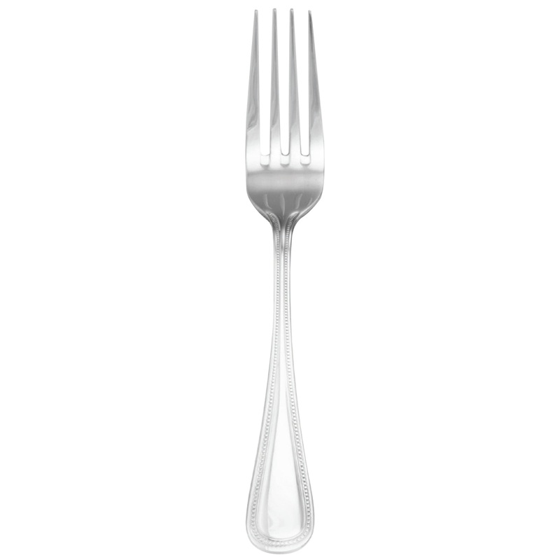 Walco 92051 Classic Bead 8 1/8″ 18/10 Stainless Steel Extra Heavy Weight European Table Fork – 12/Pack