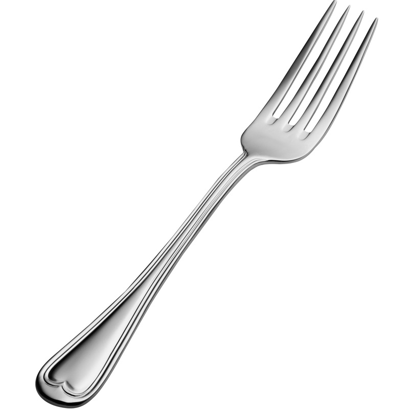 Bon Chef S606 Victoria 8 3/16″ 18/10 Stainless Steel European Size Dinner Fork – 12/Pack