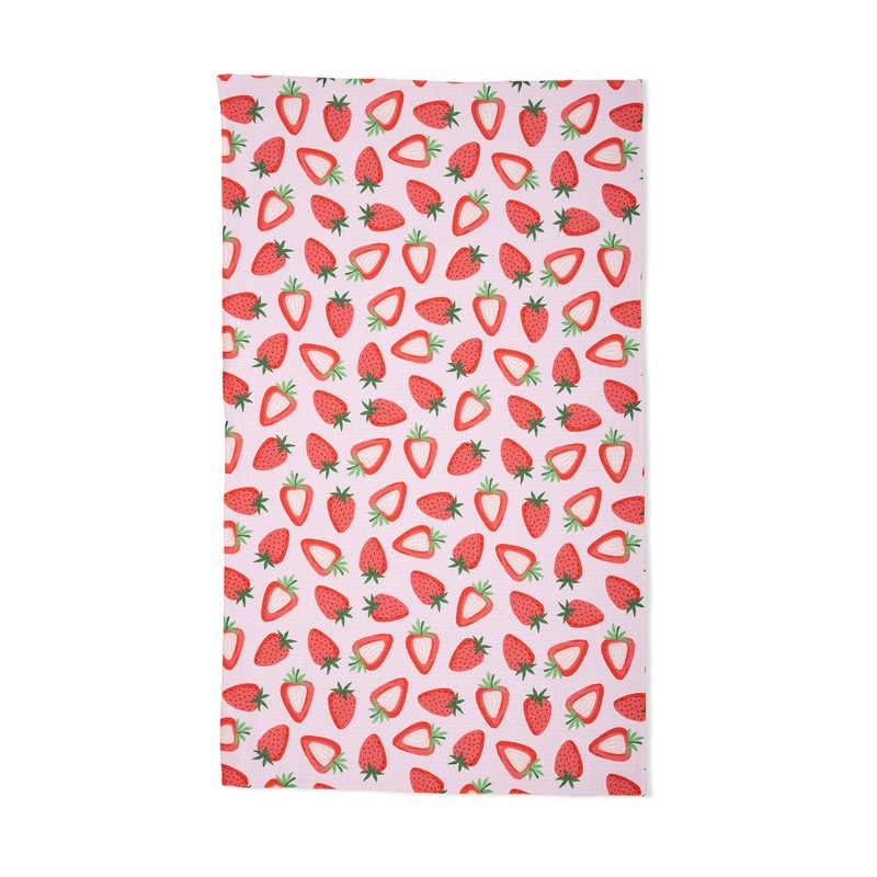 Geometry Sweet Strawberry Tea Towel