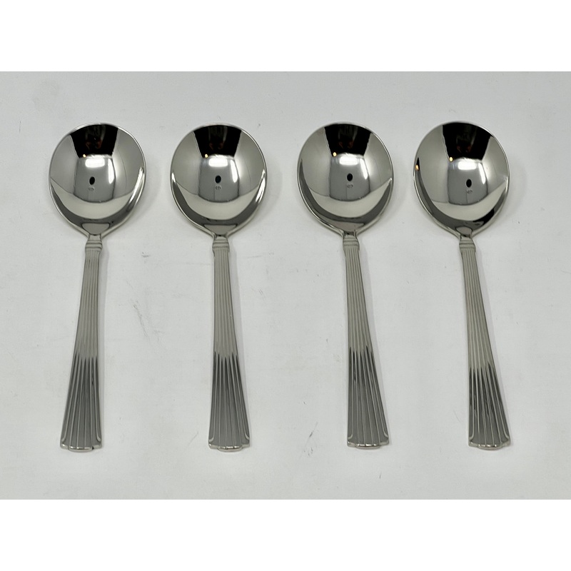 Reed & Barton Highbridge Set of 4 Bouillon Spoons 18/10 Stainless 6 1/4″