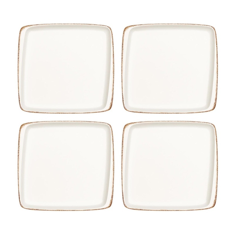 Retro 6.25″ x 5.75″ Square Decorated Porcelain Plate (Set of 4)