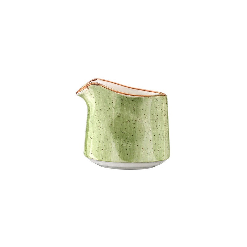 Therapy dia.2.25″ h:2″ 2 oz. Round Green Porcelain Creamer