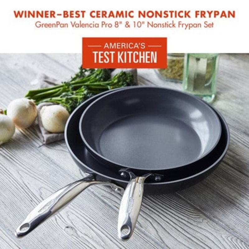 Valencia Pro 8″ and 10″ Frying Pan Set by GreenPan