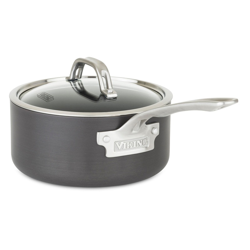 Viking Hard Anodized Nonstick 3 Quart Saucepan with Lid, Black