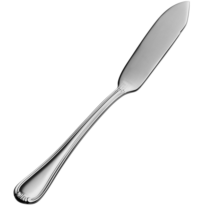 Bon Chef S913 Renoir 6 5/8″ 18/10 Extra Heavy Weight Stainless Steel Flat Handle Butter Spreader – 12/Pack