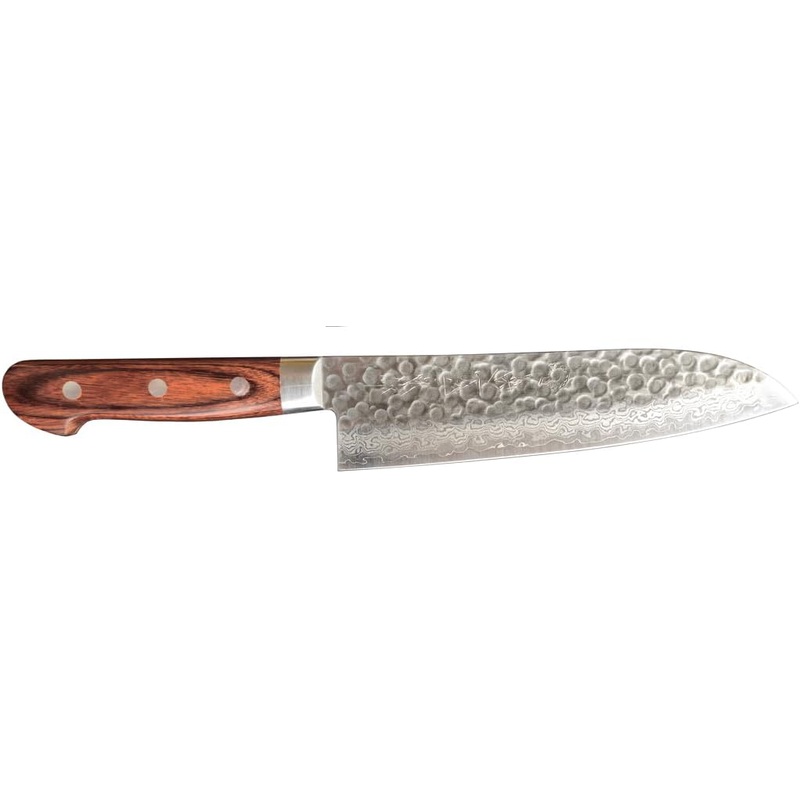 Kikuichi WDT Series Warikomi Damascus Tsuchime – 7″ Santoku Knife