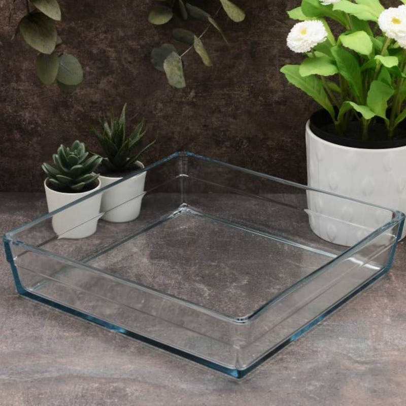 Pasabahce Borcam Square Glass Bakeware Casserole Dish, 81 Oz (2400 cc)