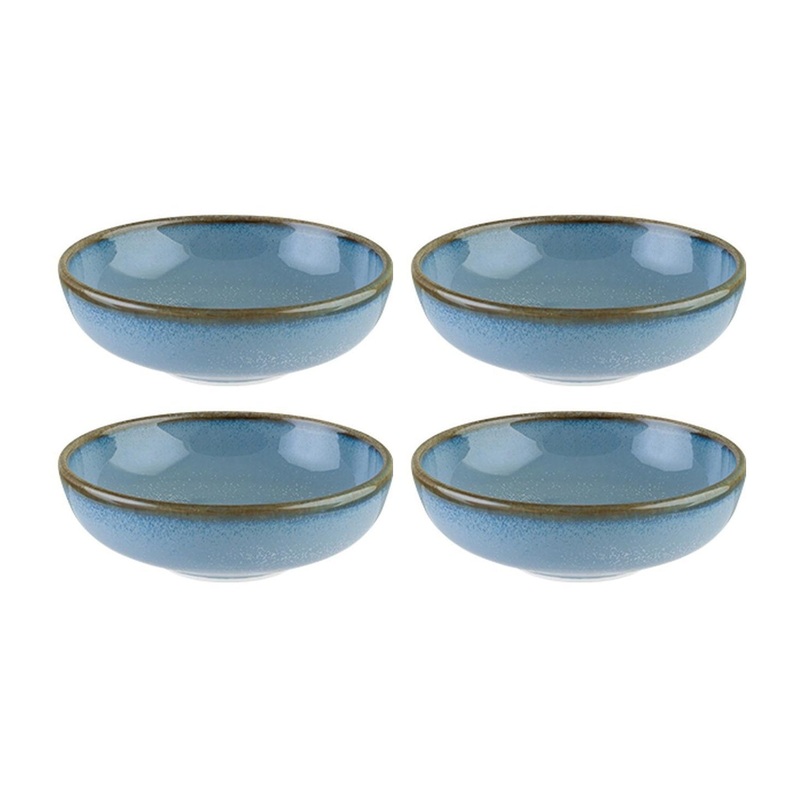Sky dia.4″ h:0.75″ 4 oz. Round Blue Porcelain Bowl (Set of 4)