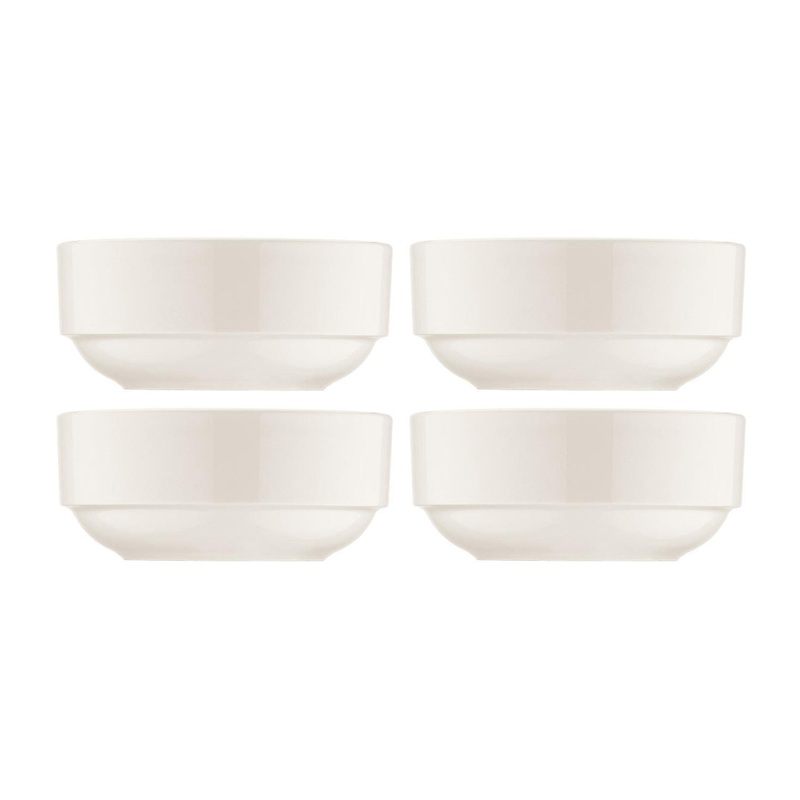 Banquet dia.4.75″ h:2″ 12 oz. Round Warm White Porcelain Bowl (Set of 4)