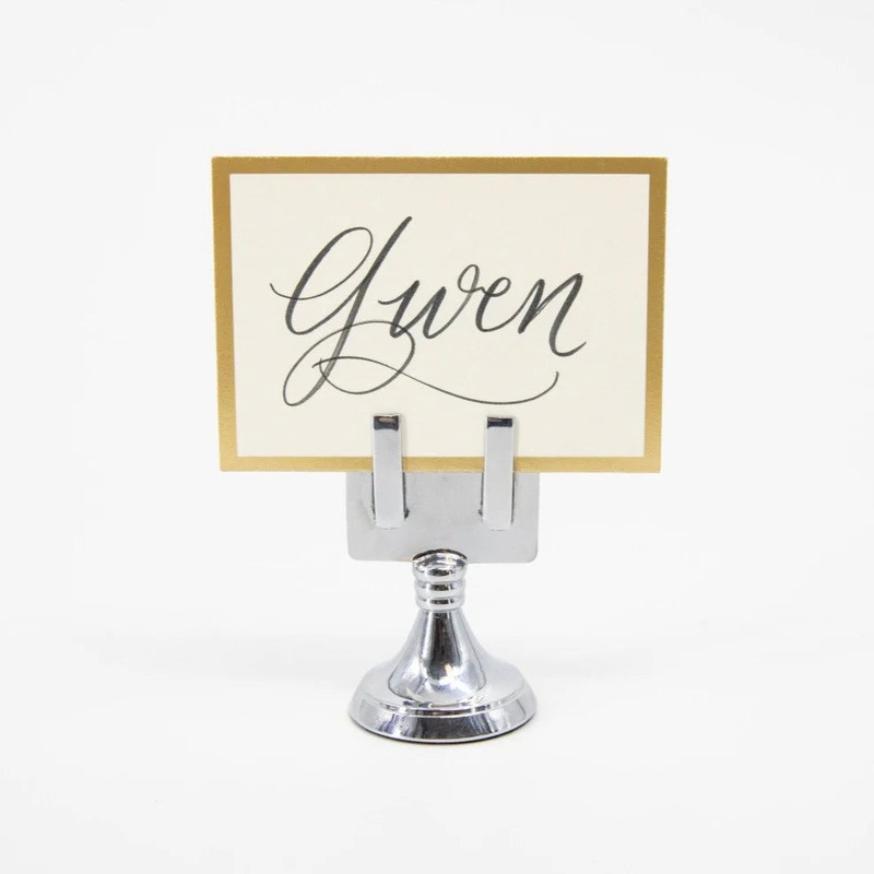 Hester & Cook Chrome Place Card Holder