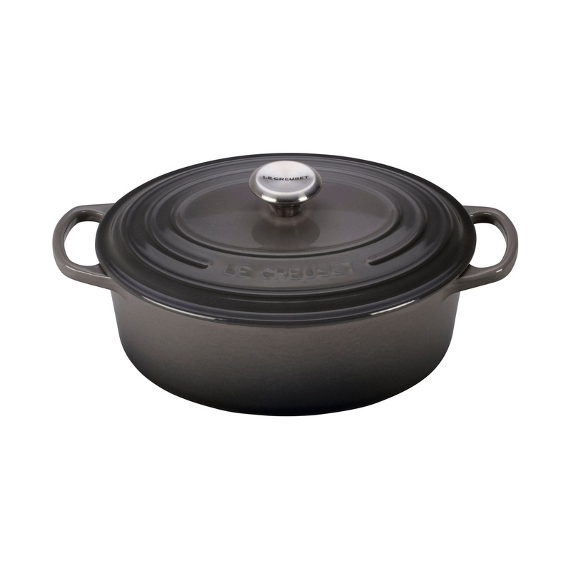 Le Creuset 2 3/4 Qt. Signature Oval Dutch Oven w/Stainless Steel Knob – Oyster- Personalized Engraving Available
