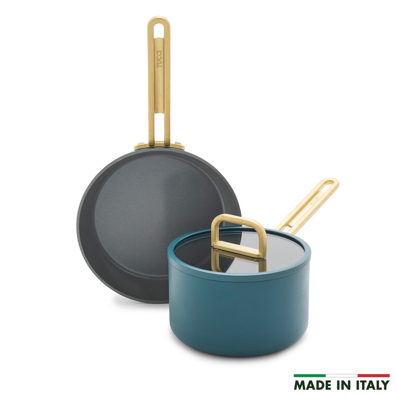 Stanley Tucci Ceramic Nonstick 3-Piece Mini Set | Venetian Teal