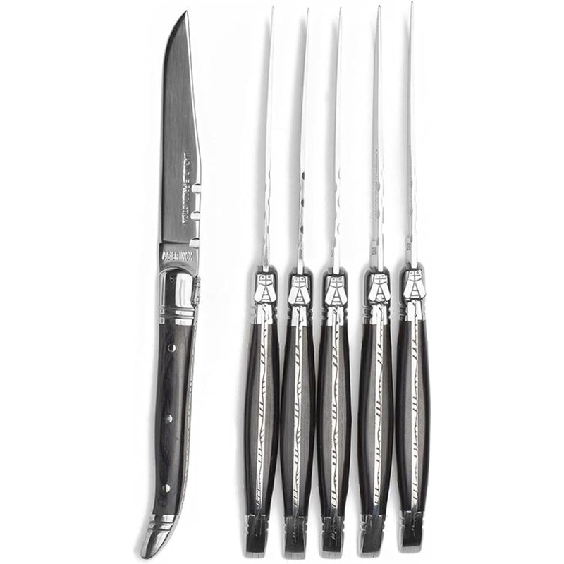 TB Laguiole Tradition 6 Pc. Steak Knife  Set – Dark Wood Handle