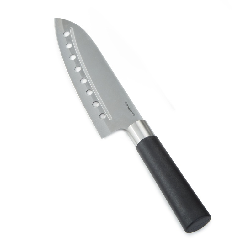 BergHOFF DiNA Codon Stainless Steel Santoku Knife with Holes, 6.75″