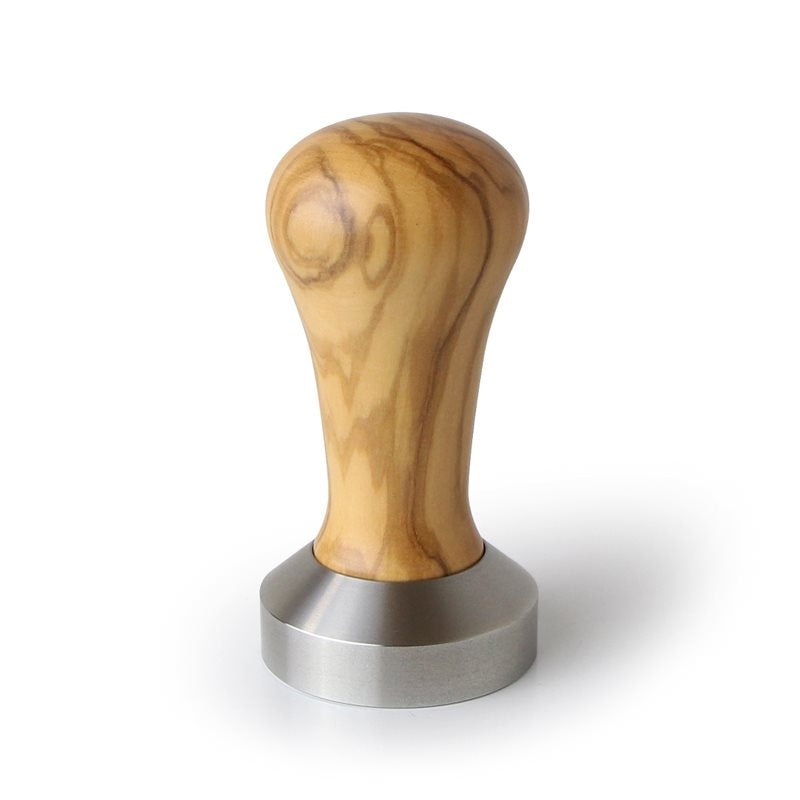 Flat Stainless  49mm Coffee Tamper Olive Handle