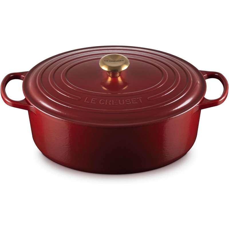 Le Creuset 8 Qt. Signature Oval Dutch Oven w/Gold Knob – Rhone