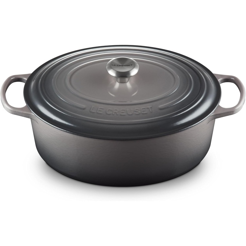 Le Creuset 8 Qt. Signature Oval Dutch Oven w/Stainless Steel Knob – Oyster