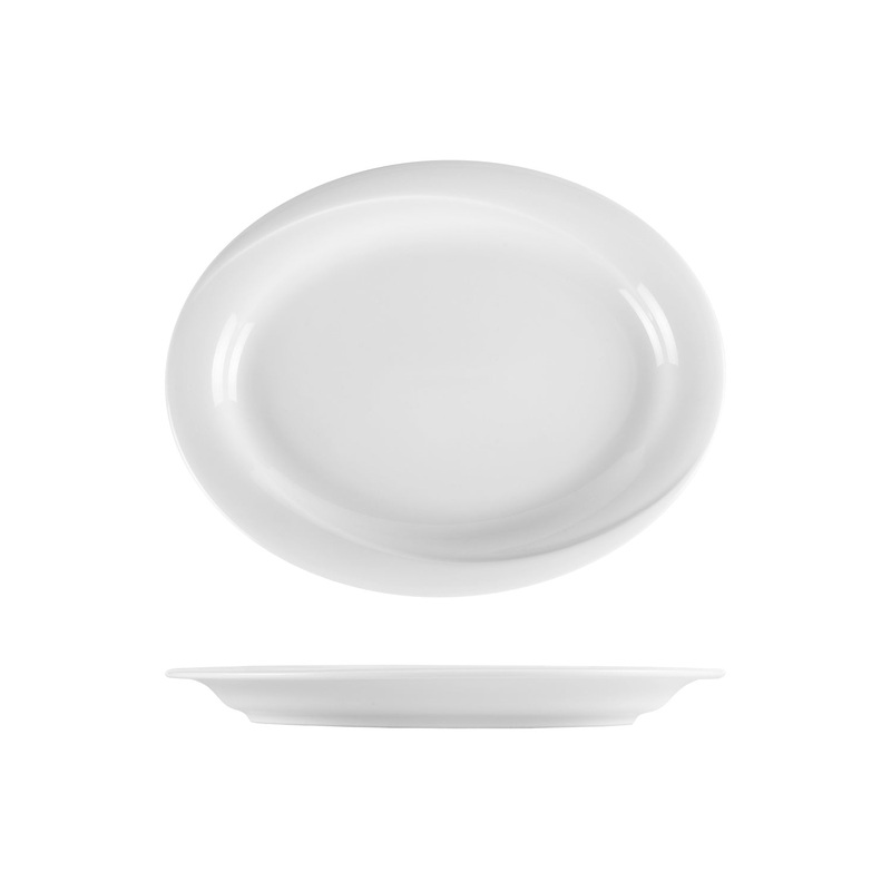 Porcelain X-tanbul 11.25″ x 8″ x h:1″ Oval White Porcelain Platter