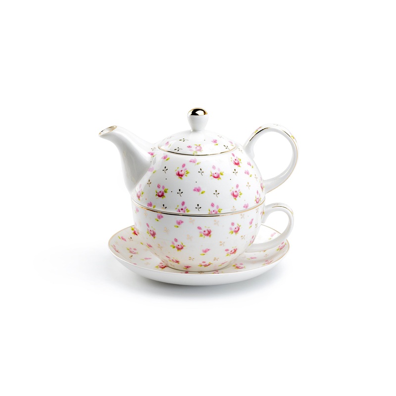 Rose Bud Fine Porcelain Tea For One Set