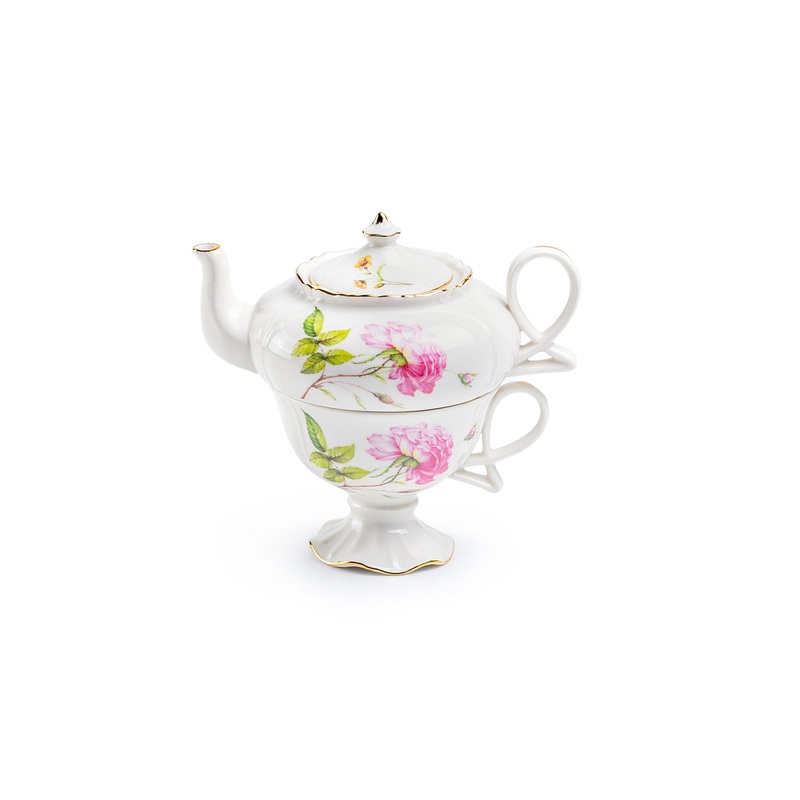 Rose Elegance Fine Porcelain Tea For One Set