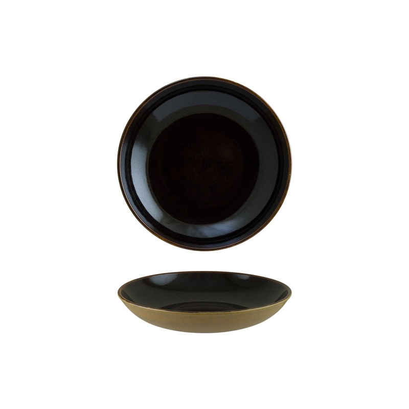 Sphere Earth dia.9″ h:2″ 34 oz. Round Black Porcelain Bowl