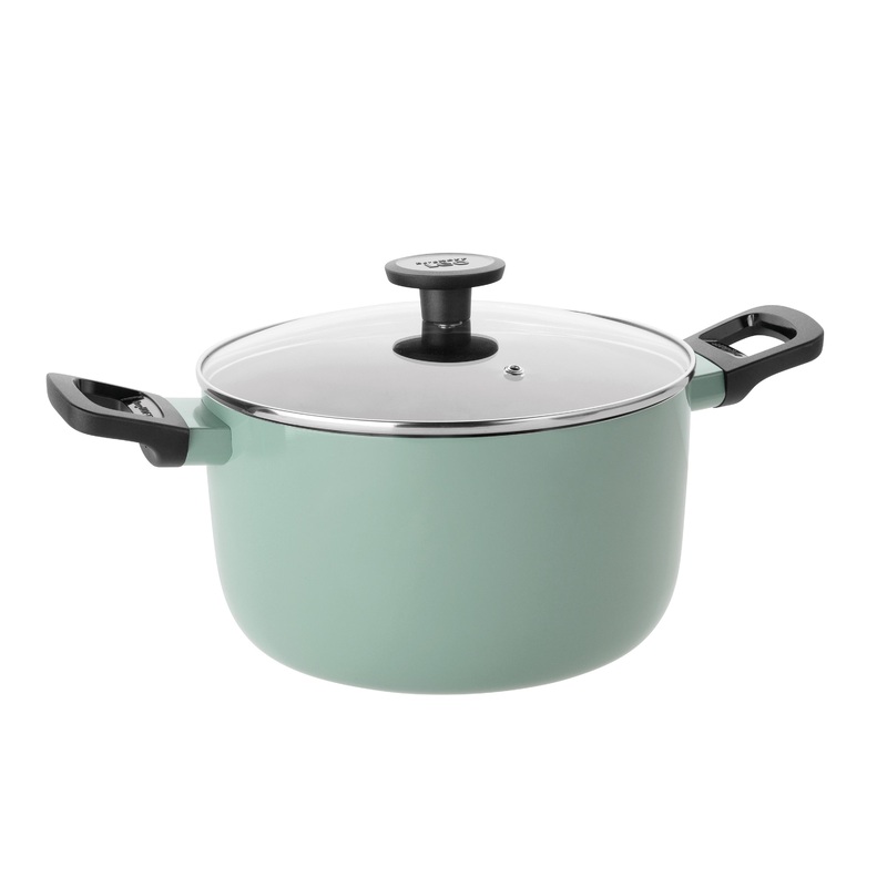 BergHOFF Sage Non-stick Aluminum Stockpot 9.5″, 5.9qt. With Glass Lid