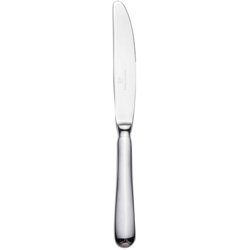 Chef & Sommelier T4908 Renzo 8 3/8″ 18/10 Stainless Steel Extra Heavy Weight Solid Handle Dessert Knife by Arc Cardinal – 12/Pack