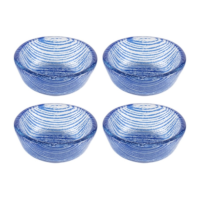 Glass Dinnerware dia.2.75″ h:1.25″ 4 oz. Round Blue Glass Ramekin (Set of 4)