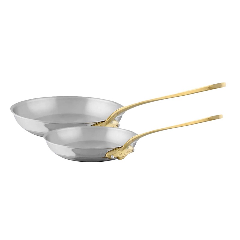 Mauviel M’COOK B 5-Ply 2-Piece Frying Pan Set With Brass Handles
