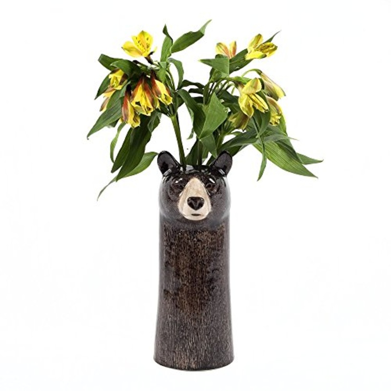 Quail Ceramics Black Bear Flower Vase – Large