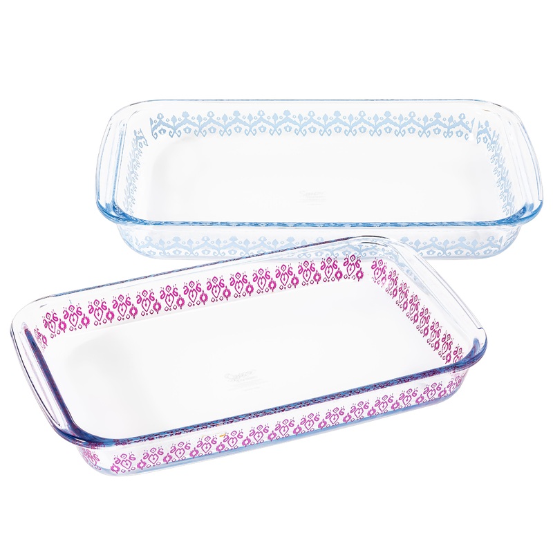 Spice by Tia Mowry Spicy Cloves 2-Pack 3.1-Quart and 2.3-Quart Oven, Dishwasher and Microwave Safe Borosilicate Glass Bakeware Set