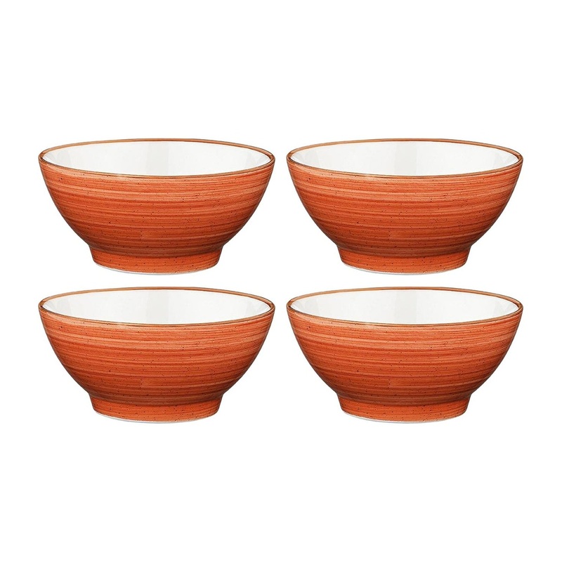 Terracota dia.4.75″ h:2.25″ 10 oz. Round Terracotta Porcelain Bowl (Set of 4)