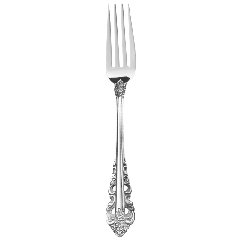 Walco 68051 Classic Baroque 8 1/8″ 18/10 Stainless Steel Extra Heavy Weight European Table Fork – 12/Pack