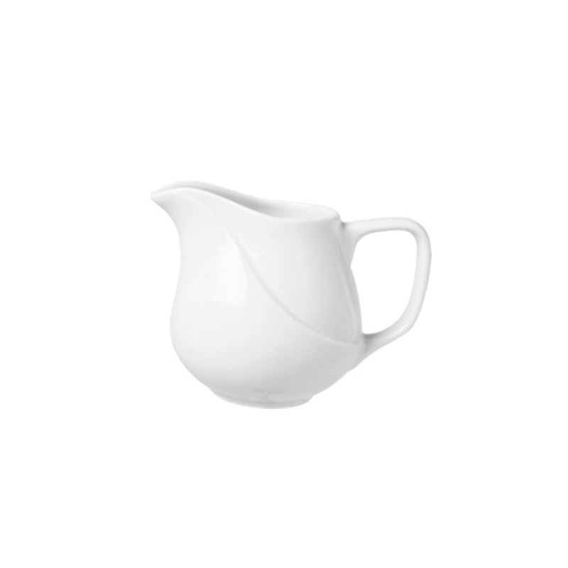 Porcelain X-tanbul dia.4″ h:3.25″ 5 oz. Round White Porcelain Creamer