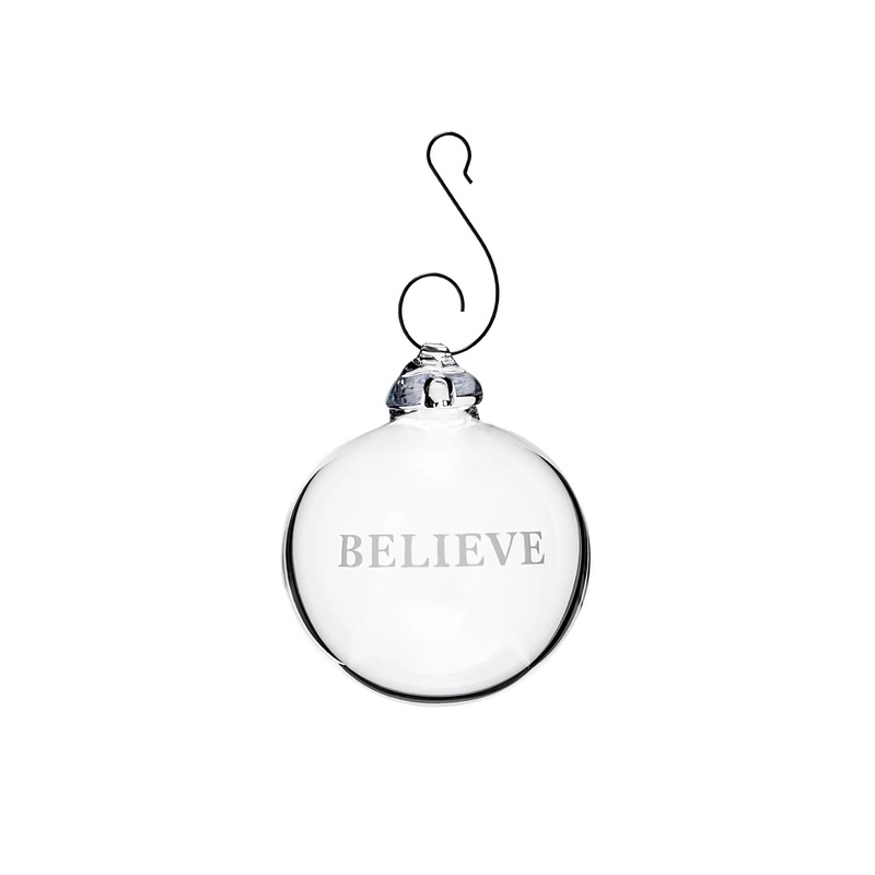 Simon Pearce LoveYourBrain Round Ornament – Believe