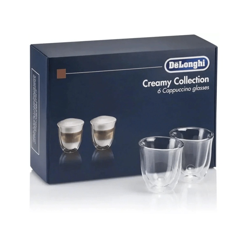 DeLonghi Creamy Collection Double Walled Cappuccino Glasses DLSC301 (Set of 6)