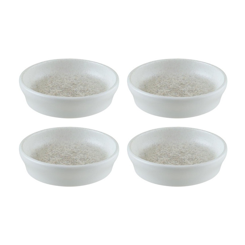 Luna dia.4″ h:1″ 1 oz. Round White Porcelain Bowl (Set of 4)