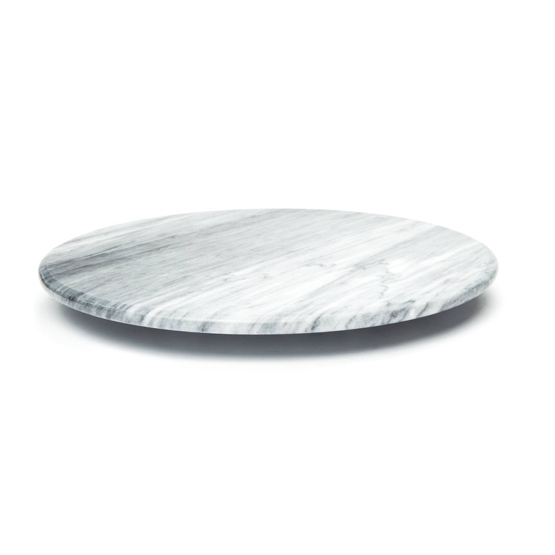 Marble Turntable Lazy Susan, White, 12″