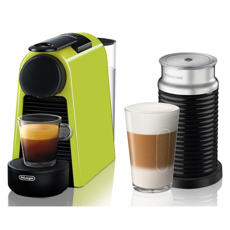 Nespresso Essenza Mini Espresso Machine by DeLonghi with Aeroccino – Lime Green