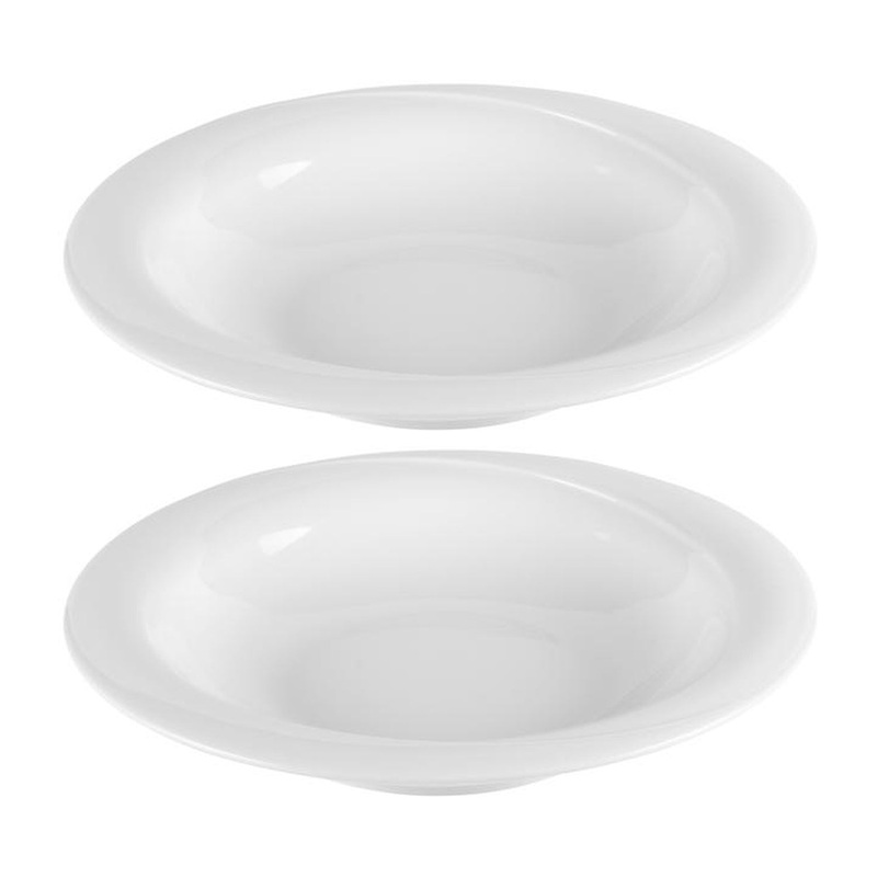 Porcelain X-tanbul dia.11.75″ h:2″ 37 oz. Round White Porcelain Bowl (Set of 2)