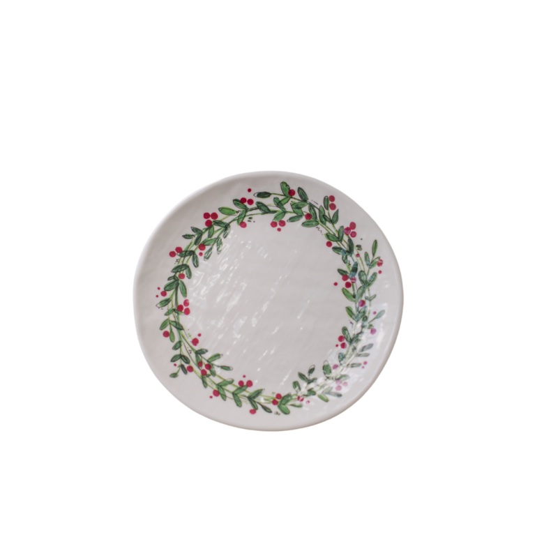 Relish Salad Plate – Holiday Wreath